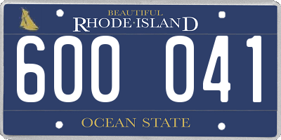 RI license plate 600041