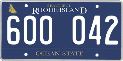 RI license plate 600042