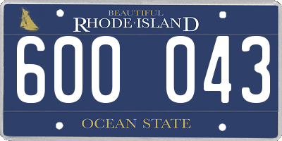 RI license plate 600043