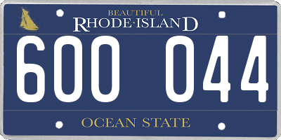 RI license plate 600044
