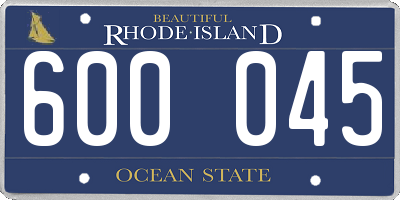 RI license plate 600045