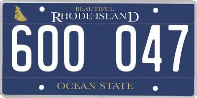 RI license plate 600047