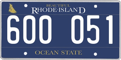 RI license plate 600051