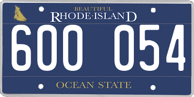 RI license plate 600054