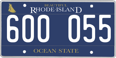 RI license plate 600055