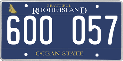 RI license plate 600057