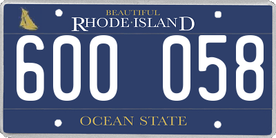 RI license plate 600058