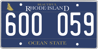 RI license plate 600059