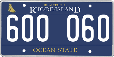 RI license plate 600060