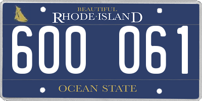RI license plate 600061