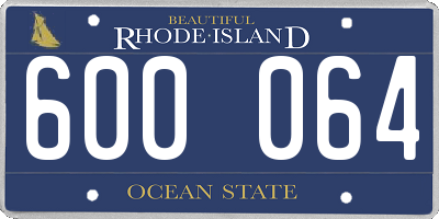 RI license plate 600064