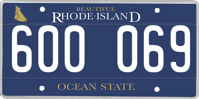 RI license plate 600069