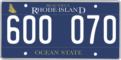 RI license plate 600070