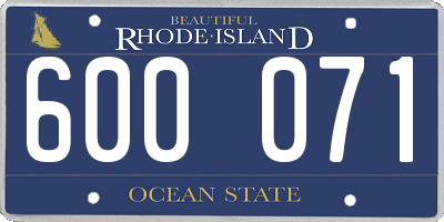RI license plate 600071
