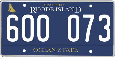 RI license plate 600073