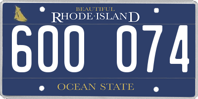 RI license plate 600074