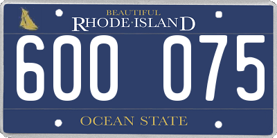RI license plate 600075