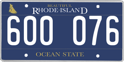 RI license plate 600076