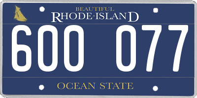 RI license plate 600077