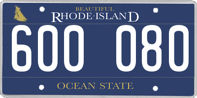 RI license plate 600080