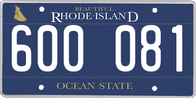 RI license plate 600081