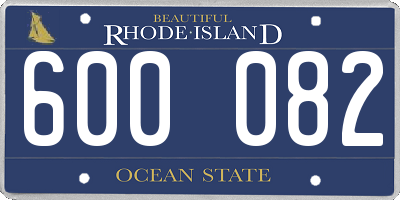 RI license plate 600082