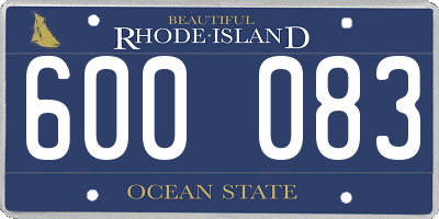RI license plate 600083