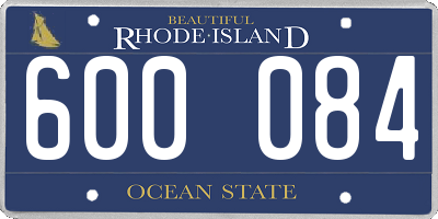 RI license plate 600084