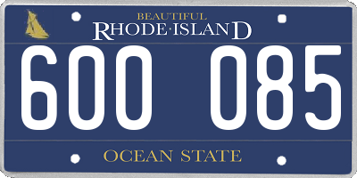 RI license plate 600085