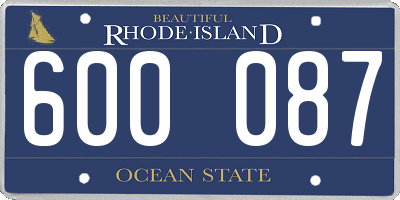RI license plate 600087