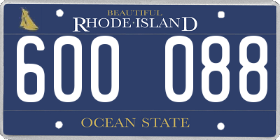 RI license plate 600088