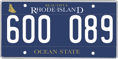 RI license plate 600089