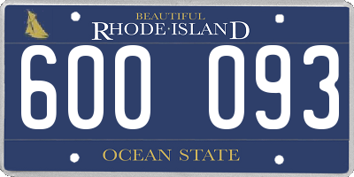 RI license plate 600093