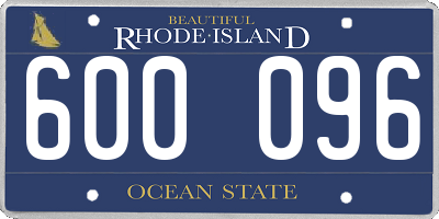 RI license plate 600096