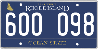 RI license plate 600098