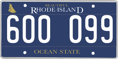 RI license plate 600099