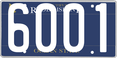 RI license plate 6001