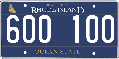 RI license plate 600100