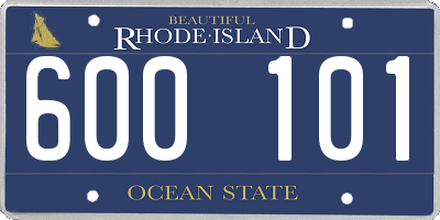 RI license plate 600101
