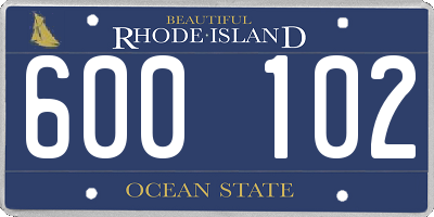 RI license plate 600102