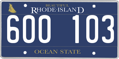 RI license plate 600103