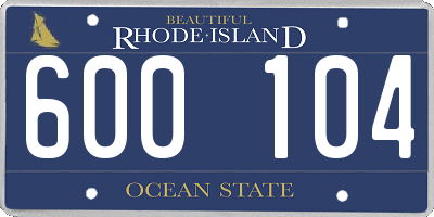 RI license plate 600104