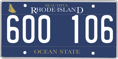 RI license plate 600106