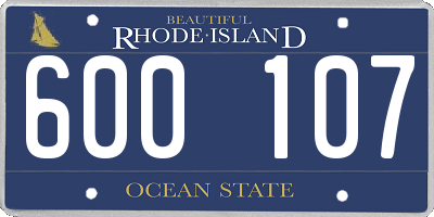 RI license plate 600107