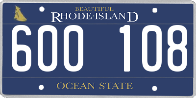 RI license plate 600108