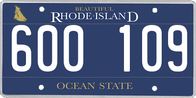 RI license plate 600109
