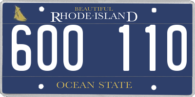 RI license plate 600110