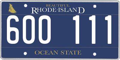 RI license plate 600111