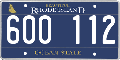 RI license plate 600112