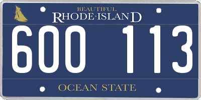 RI license plate 600113